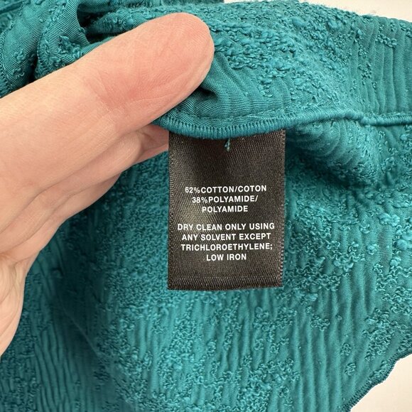 LAFAYETTE 148 jacket blazer teal 6 small cotton career business textured - Picture 10 of 10